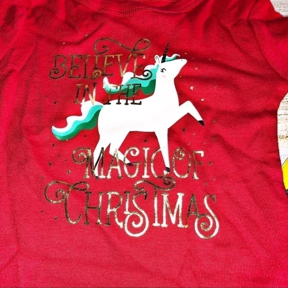 Cat & Jack Unicorn Christmas Pajamas Size 12 Months NWT